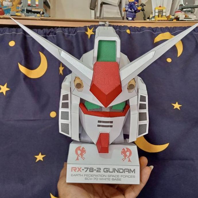 (Mainan Kertas) Papercraft Gundam RX-78-2 Head Big Bust Normal Color