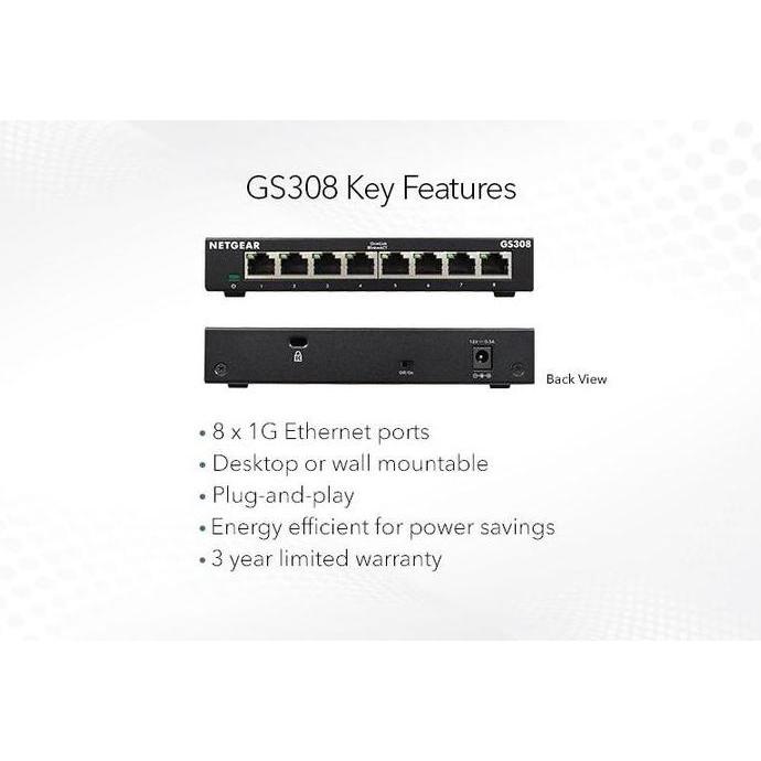 Mmhstore- Netgear Gs308 ( 8 Port Gabit Ethernet Switch )