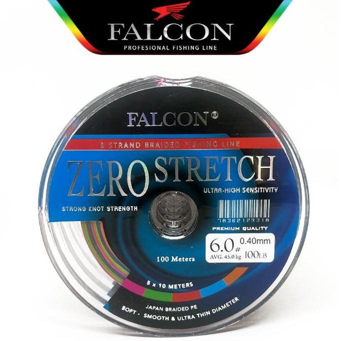 senar PE X8 FALCON ZERO STRETCH BRAIDED PE Mancing Pancing