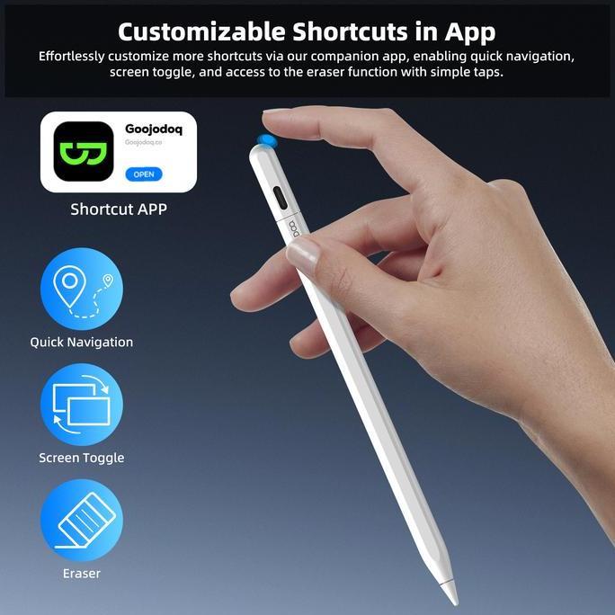 Cod,Bisa- Goojodoq Gd14 Stylus Pen Pencil With Ipad Find My Apps And Custom Shortcuts For Ipad Mini5