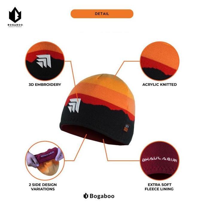 Dhaulagiri Beanie Hat Reversible Landscape Kupluk - Kupluk Rajut - Topi Peci Sholat