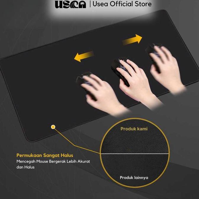 Lengkapjaminan- Usea Mousepad Gaming Xl Super Besar Mouse Pad Rubber Desk Mat Hitam Deskmate 30 X 60