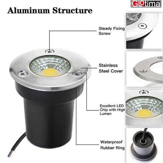 Lampu Sorot Tanam Lantai Taman Ground Light Waterproof Outdoor