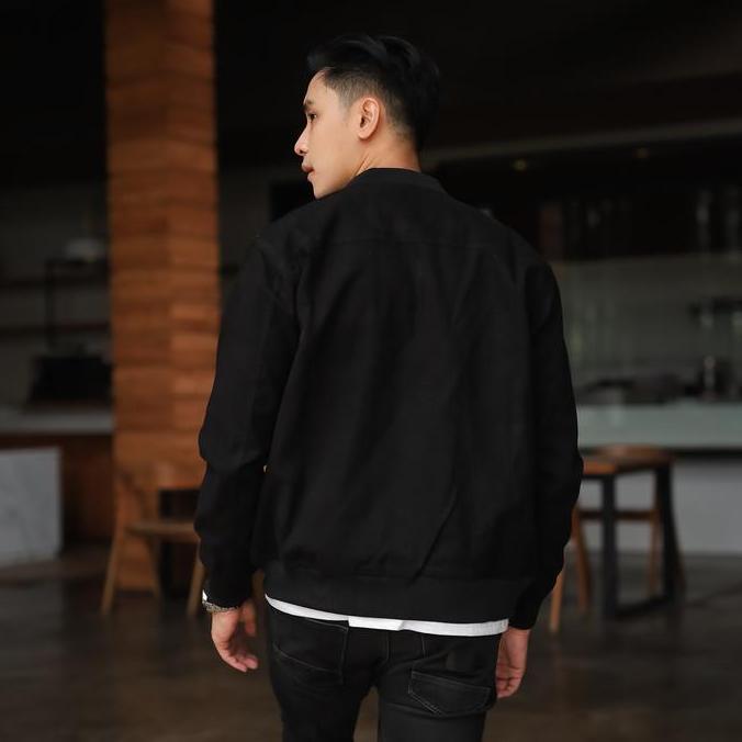 Uomo- Jaket Canvas Premium Black / Jaket Pria / Jaket Bomber
