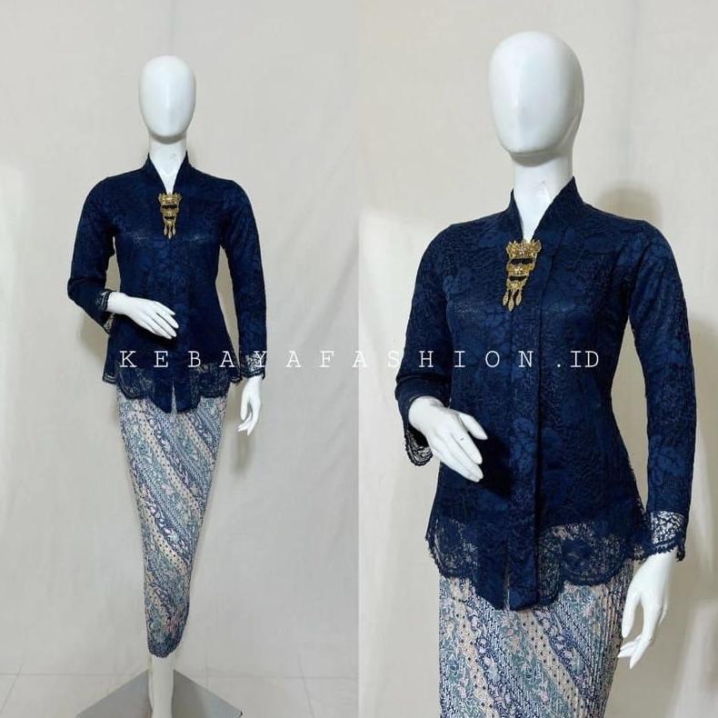 Viral  Setelan Kebaya Floy Brokat Lengan Panjang / Baju Kebaya Kartini Wisuda Kondangan Modern / Keb