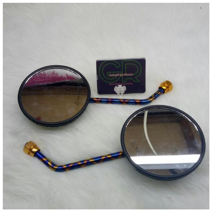 Spion Bulat Blue X Karbon Spion UniversaHonda beat scoopy supra vespa