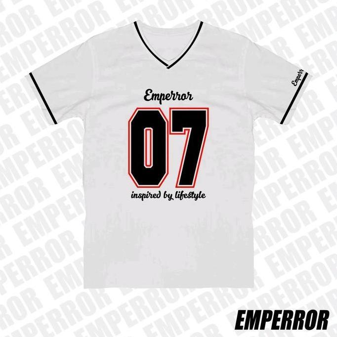 Superiore- Kaos Distro Kerah V  Los Angeles Pria Wanita Baju Oversize Atasan Combed Sablon Dewasa Co
