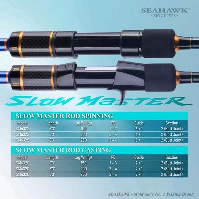 Joran Jigging SEAHAWK SLOW MASTER 632C - 632S | Free Packing | Original | Rod Pancing