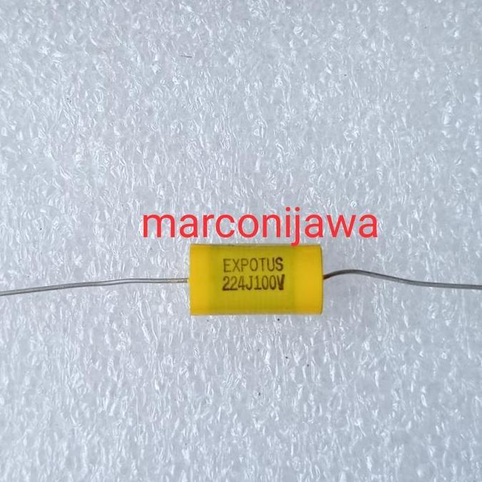 capasitor 224J 100Vdc 0,22uf axial kuning