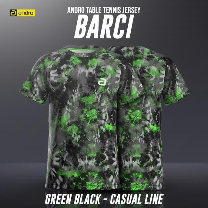 Kaos Shirt Tenis Meja Pingpong Andro Barci Green Black Original