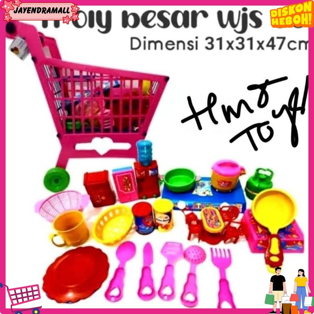 Maninan Anak Perempuan Mainan Troli Belanja Mainan Anak Trolley Mainan Anak Troley Set Memasak Free 