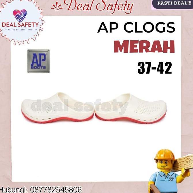 Sepatu Sandal Pria Ap Clogs Putih Ap Boots Sandal Casual Anti Air Anti Slip