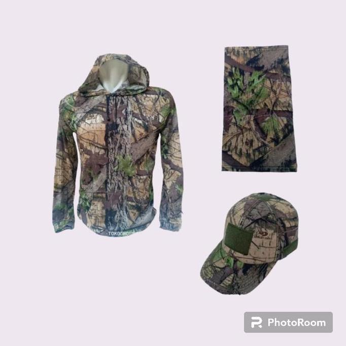 DF373 - PAKET SETELAN CAMO REALTREE PAKET TOPI HODIE BUFF CAMO REALTREE