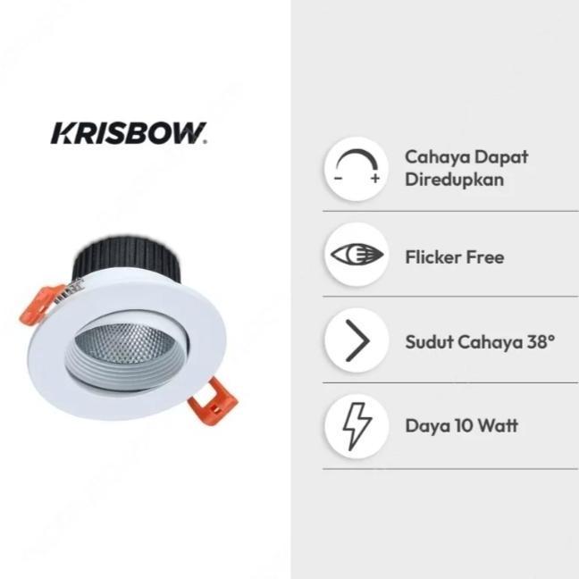 Krisbow Lampu Downlight Led Adjustable 30 Watt 3cct - Putih