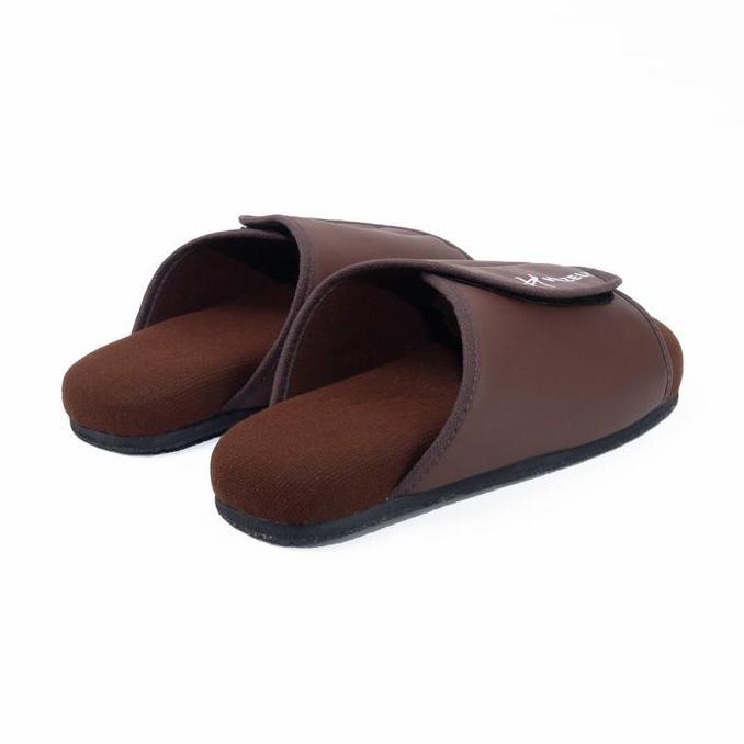 Sepatu Sandal Pria Sandal Kesehatan Diabetes Slop Velcro Super Empuk - Coklat Tua Hazely Shoes