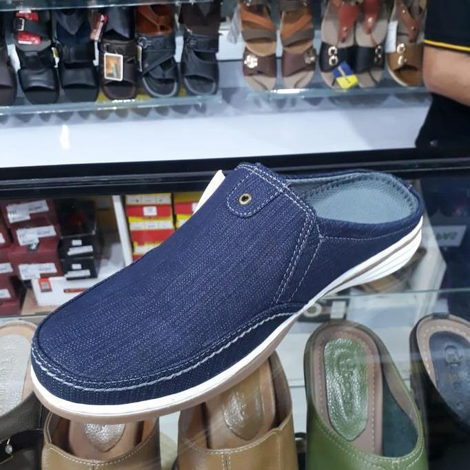 Sepatu Sandal Pria Sepatu Sandal Slop Pria Suntour Original Bahan Levis/Kanvas 39/43