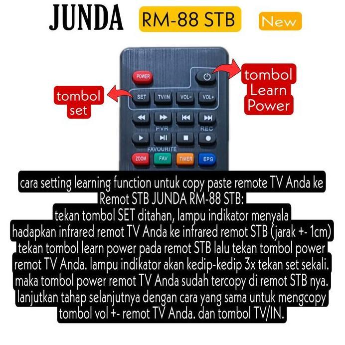 Remot Universal STB DVB T2 JUNDA RM-88 New bisa Pairing Remot TV