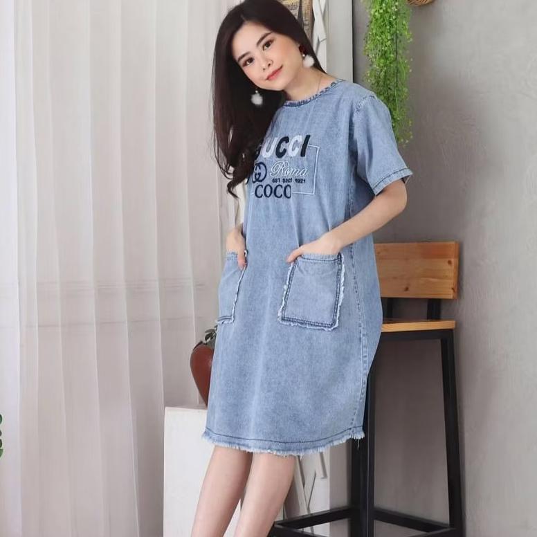 DENIM DRESS / DASTER JEANS/ DAILY WEAR/ SNOWBLUE SERIES BANYAK VARIAN MOTIF DASTER JEANS [G1]