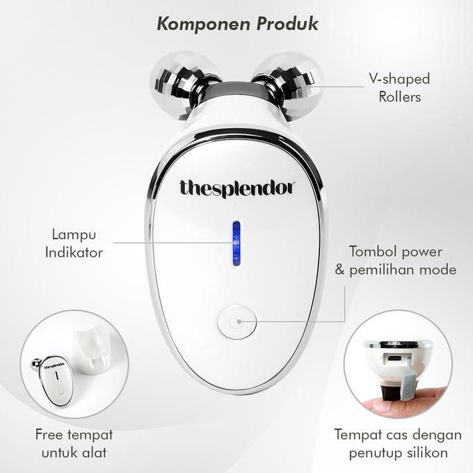 The Splendor Orion Alat Penirus Wajah | Microcurrent Facial Device| Face Roller Pijat Anti Aging | A