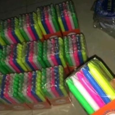 5Alambarka - Lilin Warna Warni 1 Pak Isi 30 Pcs/ Panjang 10 Cm /Lilin Natal Lilin Ulang Tahun