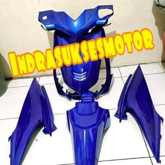 cover full body halus motor beat karbu warna biru polos