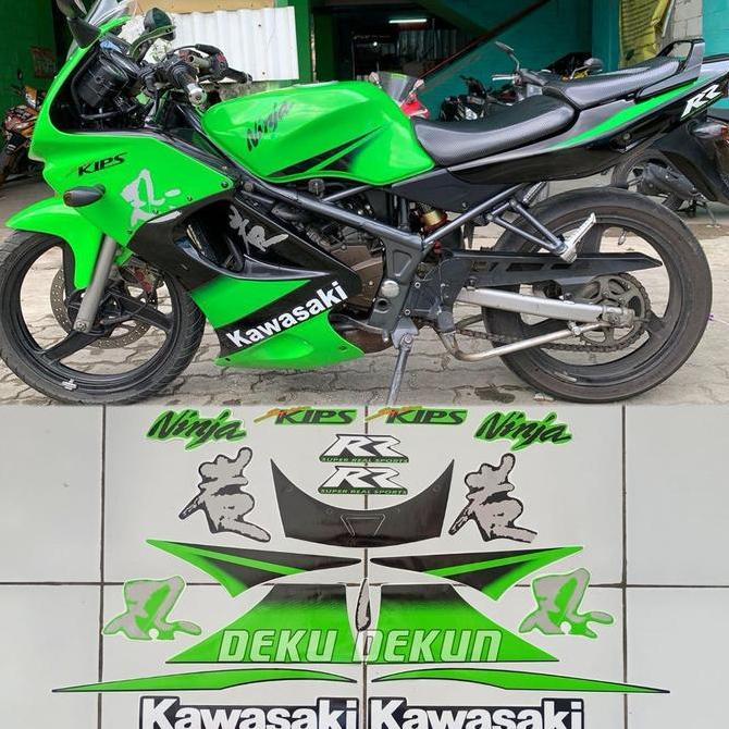 Stiker Striping Ninja Rr Old se Hijau 2011 Tahan Vernis Sudah Potongan