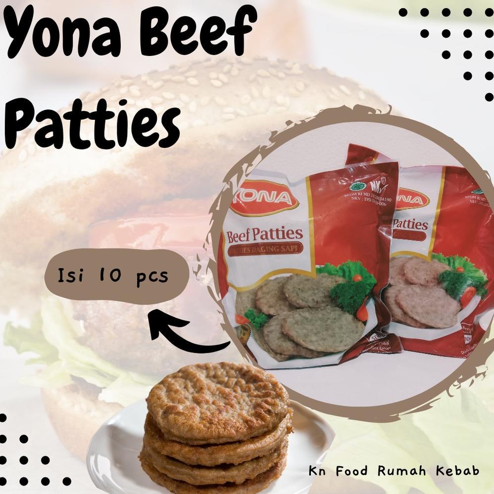 Terbaru Daging Burger Beef Yona isi 10 -Yona Patties-Daging Burger Yona