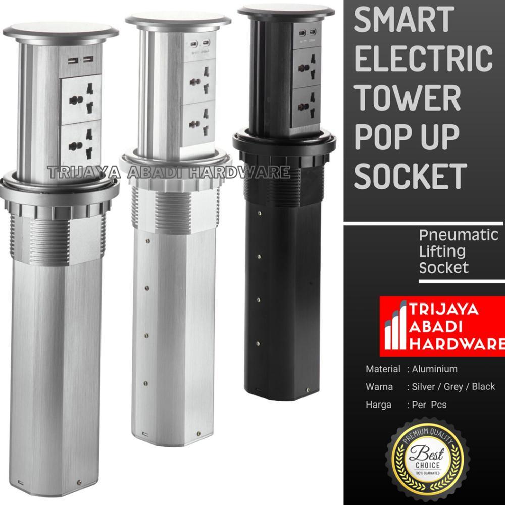 Smart Electric Tower Pop Up Socket Bluetooth Speaker Stop Kontak Otomatis