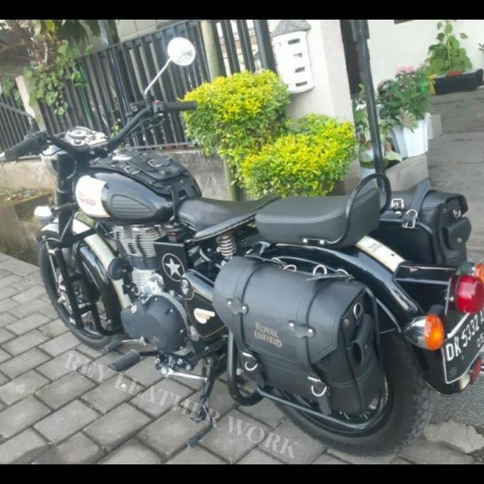 side bag royal enfield leather black