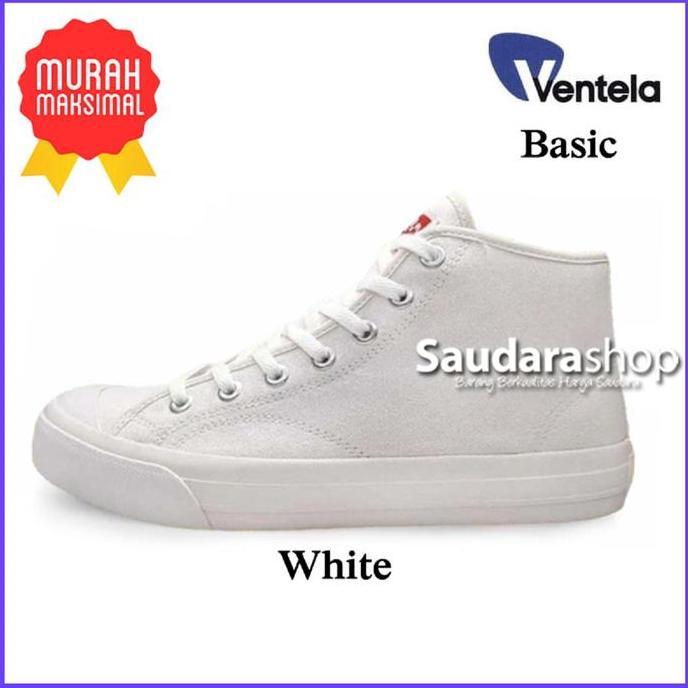Sneakers Pria Sepatu Ventela Basic White Hc / Sepatu Ventela Basic Putih High
