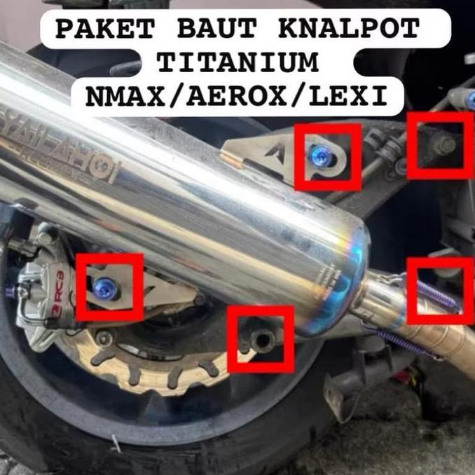 Baut Knalpot Set Arem Titanium Nmax Aerox Lexy / baut set knalpot arem nmax aerox lexy titanium