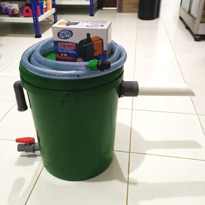 Paket Tong Filter Tabung Kolam Ikan Koi Aquaponik (Tinggal Pasang)