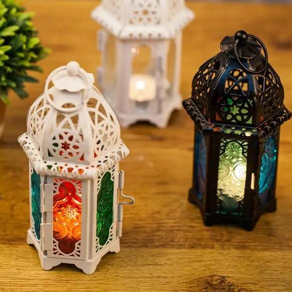 Morineedastu - Tempat Lilin Model Lentera Gantung Maroko Lampu Lilin Lentera Kubah