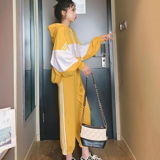 KSE-30 setelan set celana olahraga baju sport wanita style korea sporty