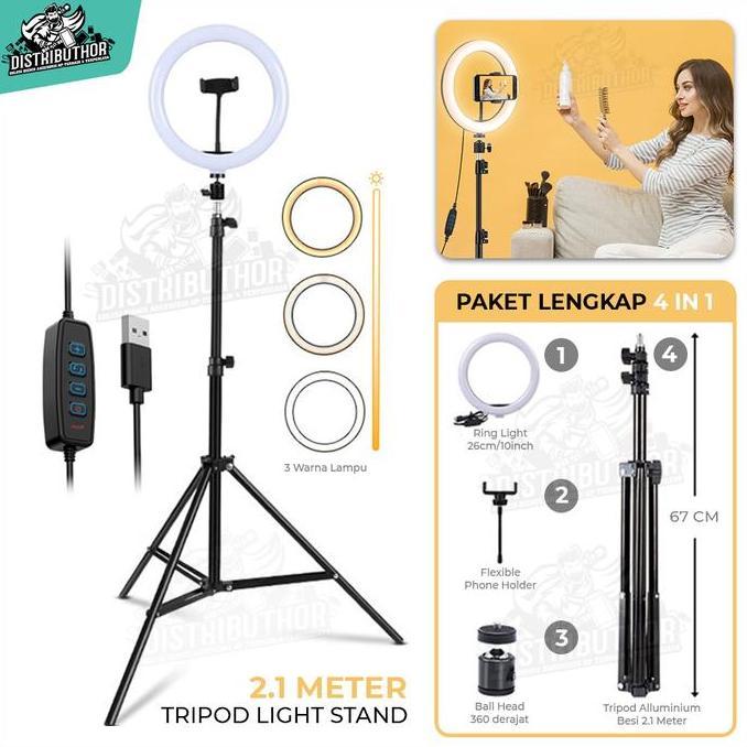 Lukasparadise  - Tripod Ring Light 2 Meter Besi Tripot Handphone Panjang Kuat Kokoh