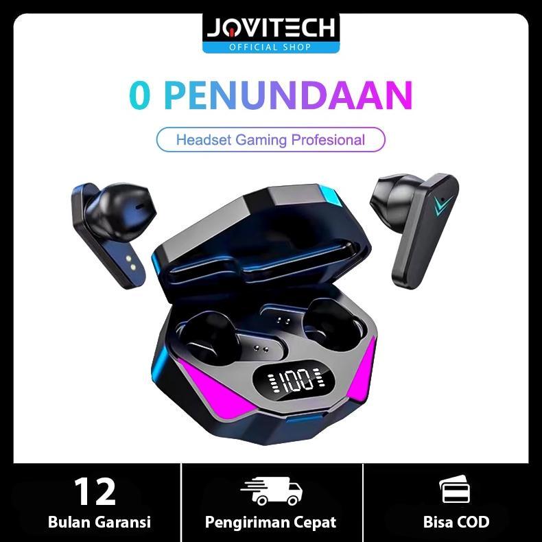 NEW DEALS Jovitech Headset Bluetooth Gaming TWS X15 Bluetooth V5.2 LED Smart Display Headset Nirkabe