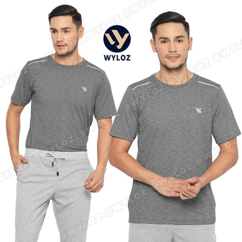 CUCI GUDANG WYLOZ Baju Kaos Olahraga Training Lengan Pendek Pria Gym Fitness Jersey Lari Running Sep