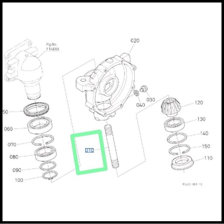TERBARU SHAFT BEVEL GEAR DEPAN L3608 TC402-12720 KUBOTA GENUINE 