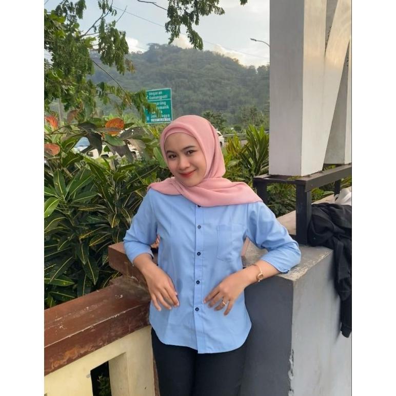 PREMIUM SERAGAM GARMENT/KEMEJA KERJA WANITA/KEMEJA BIRU TELUR ASIN/SERAGAM KERJA PABRIK/KEMEJA BIRU 