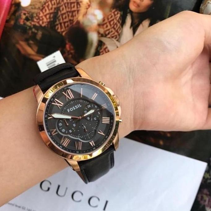 [ORIGINAL] Jam Tangan Pria Fossil FS5085 Grant Chronograph Black
