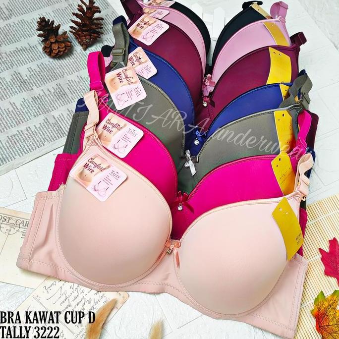 Bra Cup D tally 3222 Ukuran 38-44 Pakai Kawat Kait 3 Busa tipis jumbo