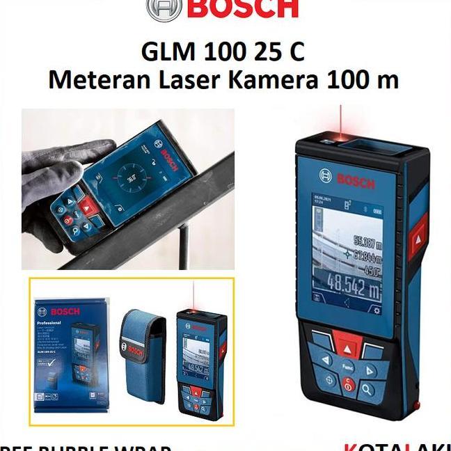 Bosch Glm100 Glm 100 25 C 25C Meteran Laser Dital Rangefinder Alat Ukur J Kamera 100 Meter