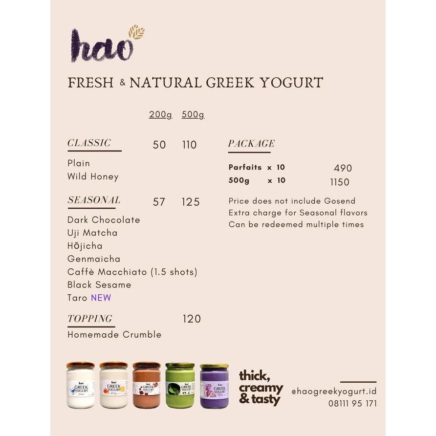 Cod,Sajabisa- Hao Greek Yogurt Parfaits White Coconut