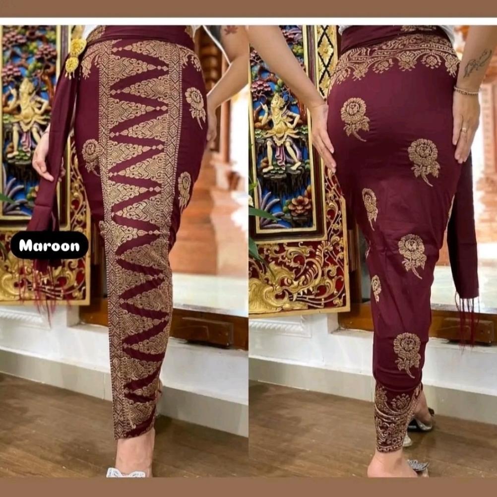 [SET SELENDANG] Kamen Bordir Jadi Songket Terbaru Motif Tumpal Bunga