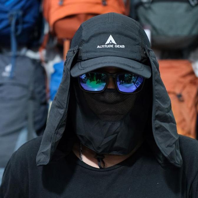 Eiger - Altitude gear Topi Mancing Anti UV Masker Jepang Outdoor Hat Pria Wanita JS
