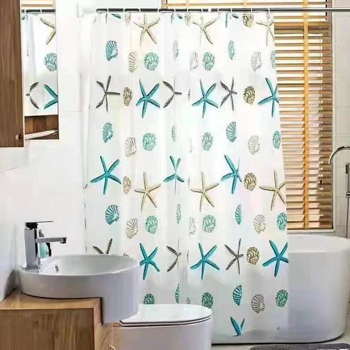 Anata- Tirai Kamar Mandi 183Cm X 200Cm Shower Curtain Gorden Kamar Mandi Plastik