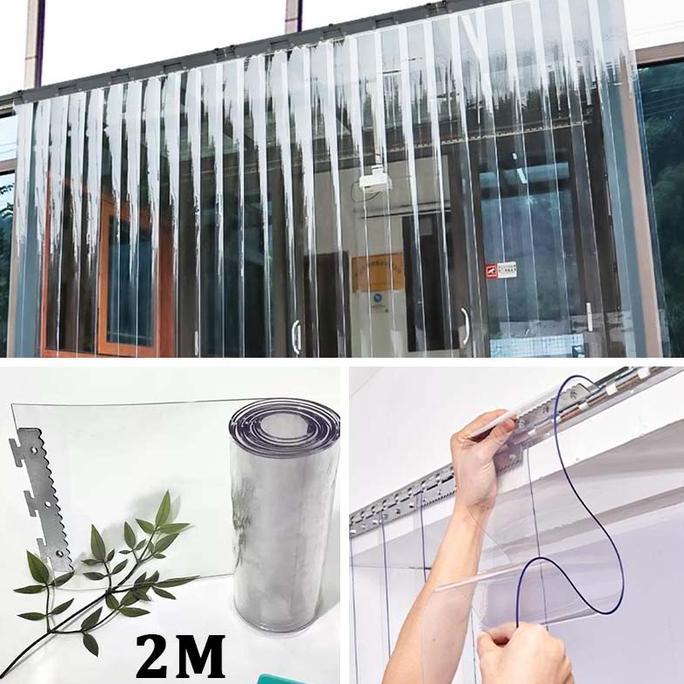 TERLARIS 1PCS TIRAI PVC PLASTIK TIRAI PLASTIK TIRAI PLASTIK TIRAI PVC BENING (KHUSUS RUANGA AC)
