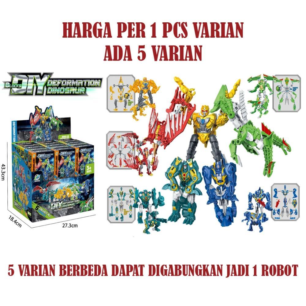 1 PCS Mainan Robot Warrior / Dinosaurus Warrior Set Bisa Berubah Dan Digabungkan Deformation