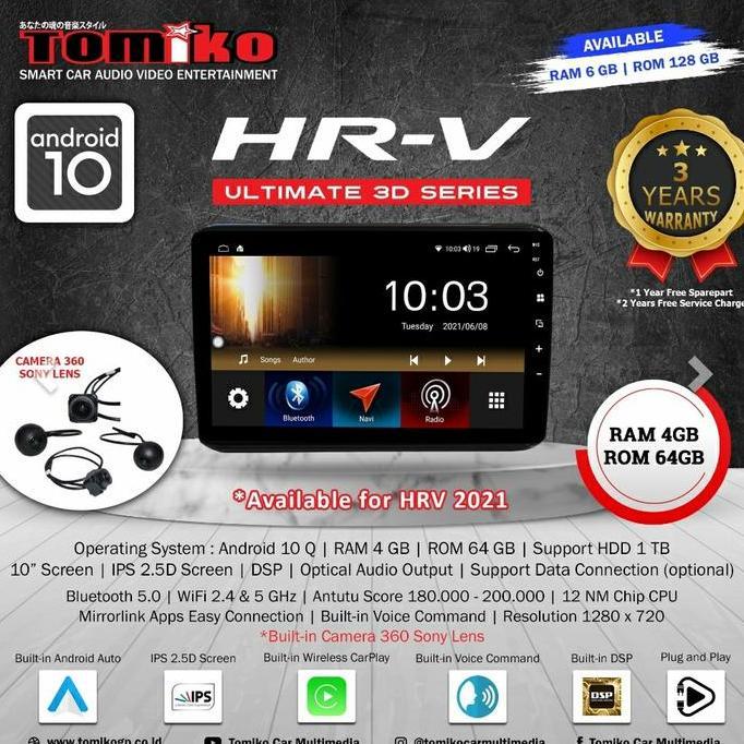 headunit android tomiko include 360 oem honda hrv | headunit android |