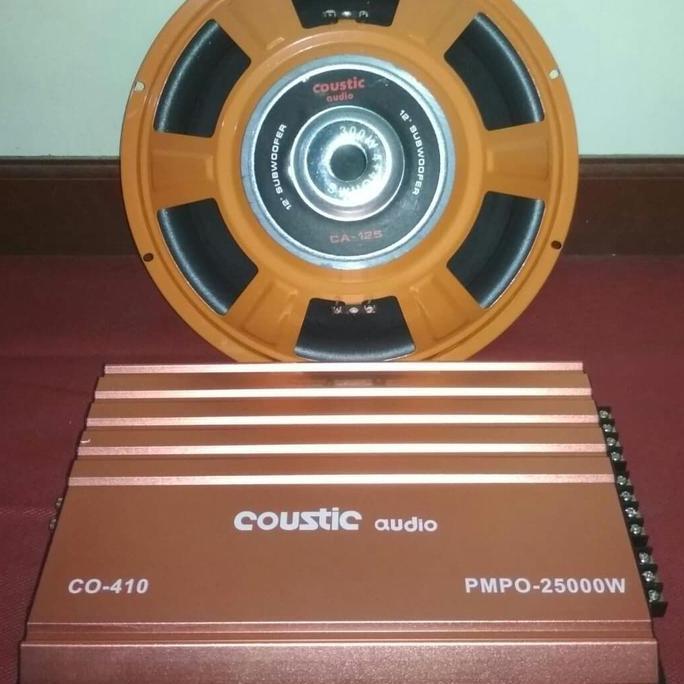paket audio mobil power 4 chanel & subwofer coustic audio 12"